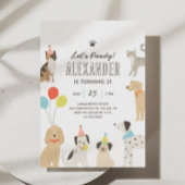 犬と猫パピーキッテンLET LET PAWTY誕生日 招待状
