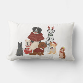 犬と猫ファミリー装飾用クッション ランバークッション
