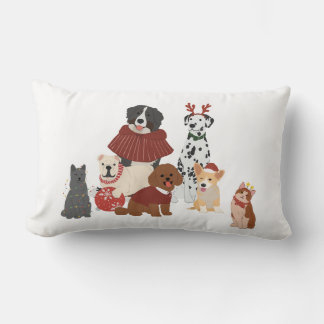 犬と猫ファミリー装飾用クッション ランバークッション