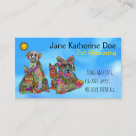 犬と猫ペットグルーミング名刺 名刺