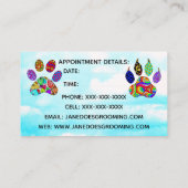 犬と猫ペットグルーミング名刺 名刺 (裏面)