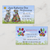 犬と猫ペットグルーミング名刺 名刺 (正面/裏面)