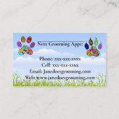 犬と猫ペットグルーミング名刺 名刺 (裏面)