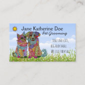 犬と猫ペットグルーミング名刺 名刺 (正面)