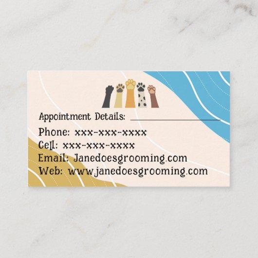 犬と猫ペットグルーミング名刺 名刺 (裏面)