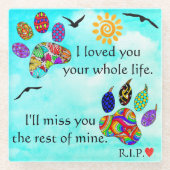 犬と猫ペット悔やみや弔慰メモリアルガラスコースター ガラスコースター (正面)