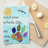 犬と猫ペット悔やみや弔慰記念キッチンタオル キッチンタオル (四つ折り)