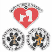 犬と猫レスキュー ステッカー シール (正面)