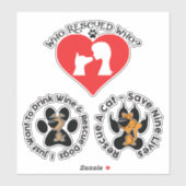 犬と猫レスキュー ステッカー シール (シート)