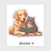 犬と猫読は本だ シール (シート)