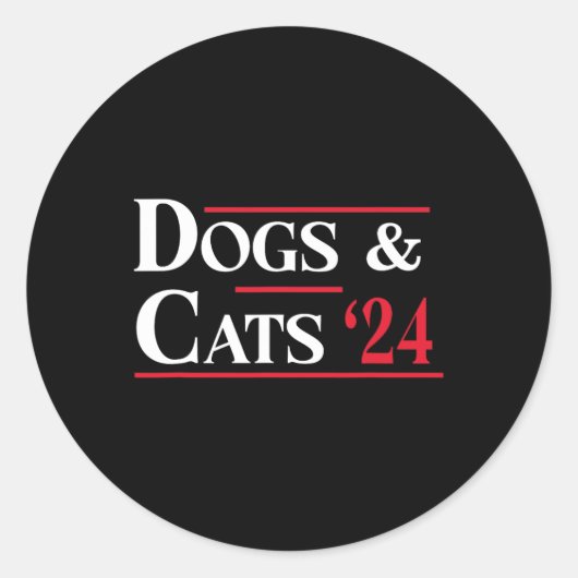 犬と猫2024彼らは食べ犬の犬 ラウンドシール (正面)