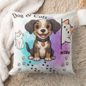 犬と猫 クッション (ブランケット)