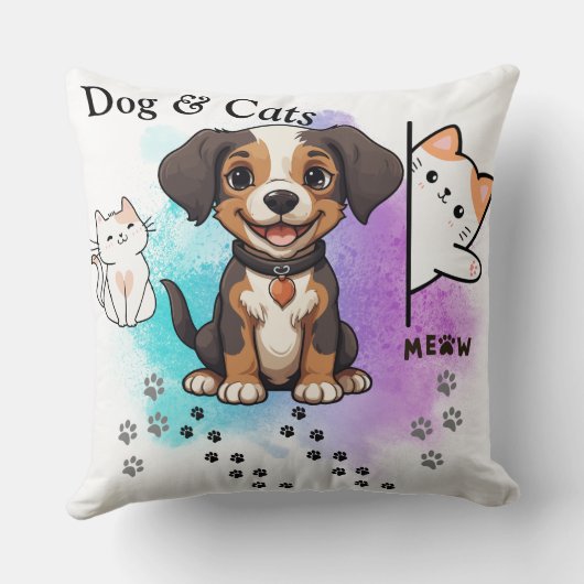 犬と猫 クッション (裏面)