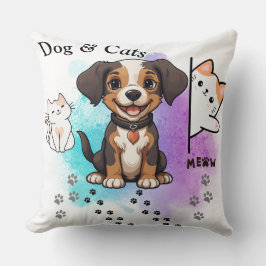 犬と猫 クッション