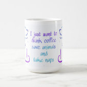 犬と猫 – コーヒーを飲救む – 動物 コーヒーマグカップ (中央)