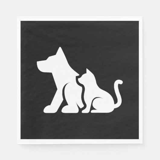 犬と猫 スタンダードランチョンナプキン (正面)