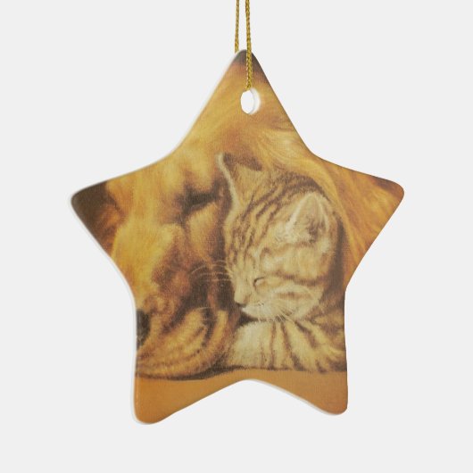 犬と猫 セラミックオーナメント (右)