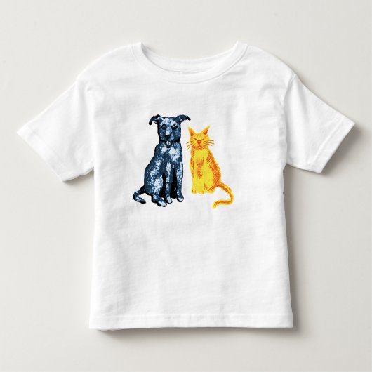 犬と猫 トドラーTシャツ (正面)