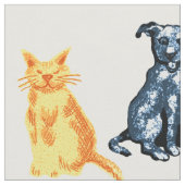 犬と猫 ファブリック (クローズアップ)