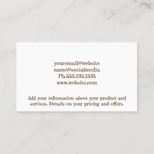 犬と猫 |ペット用品店 名刺 (裏面)