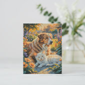 犬と猫 ポストカード (スタンド正面)