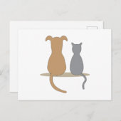 犬と猫 ポストカード (正面/裏面)