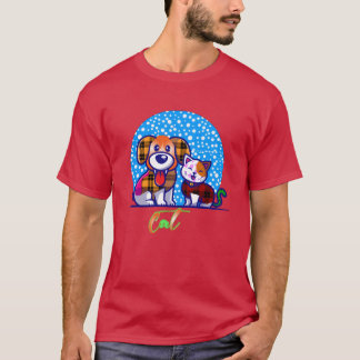 犬と猫 友達 ずっと 少年 Tシャツ