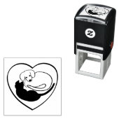 犬と猫/子犬と子猫ハート セルフインキングスタンプ (インサイチュ)