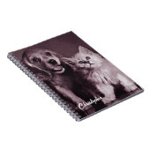 犬と猫，見上げパーソナライズされた ノートブック (右側)