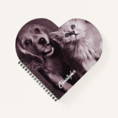 犬と猫，見上げパーソナライズされた ノートブック (正面)