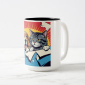 犬と猫 | 2人の友人 ツートーンマグカップ (正面右)