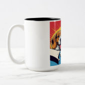 犬と猫 | 2人の友人 ツートーンマグカップ (左)