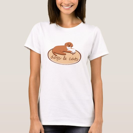 犬と猫 Tシャツ (正面)