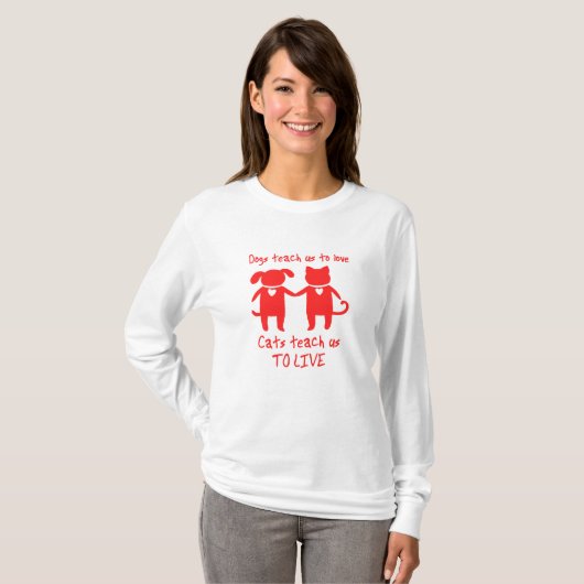 犬と猫 Tシャツ (正面フル)