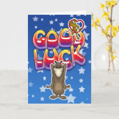 犬と猿と幸運のカード カード (黄色い花)