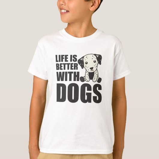 犬と生活が良い可愛いダルマチア犬 Tシャツ (正面)