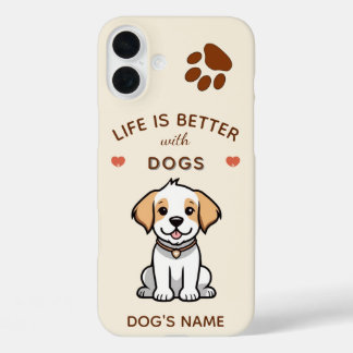 犬と生活が良い – カスタム iPhone 16 Plus iPhone 16 Plusケース