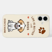 犬と生活が良い – カスタム iPhone 16 Plus Case-Mate iPhoneケース (裏面 (横))