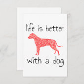 犬と生活が良い – 愛犬家 エンクロージャーカード (正面/裏面)