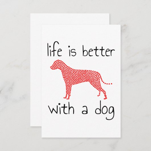 犬と生活が良い – 愛犬家 エンクロージャーカード (正面/裏面)