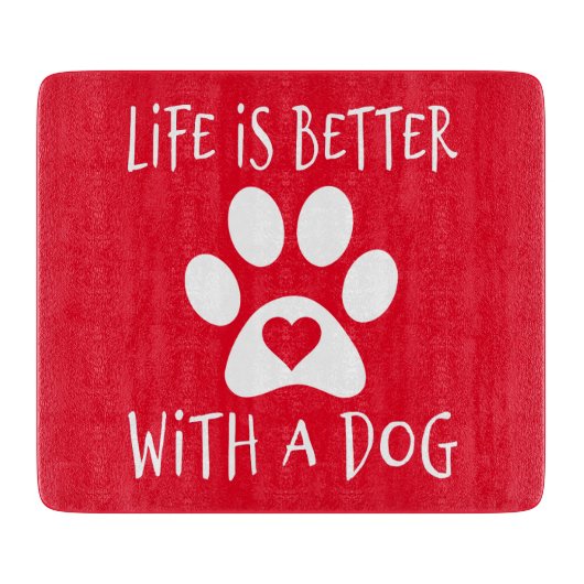 犬と生活が良い – 愛犬家 カッティングボード (正面)