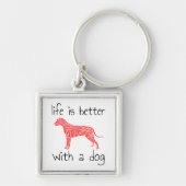 犬と生活が良い – 愛犬家 キーホルダー (正面)