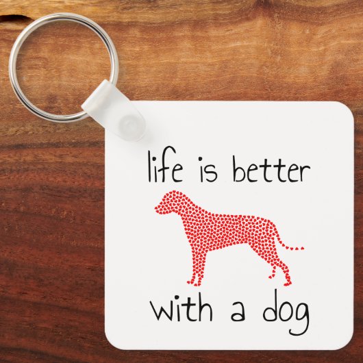 犬と生活が良い – 愛犬家 キーホルダー (正面)