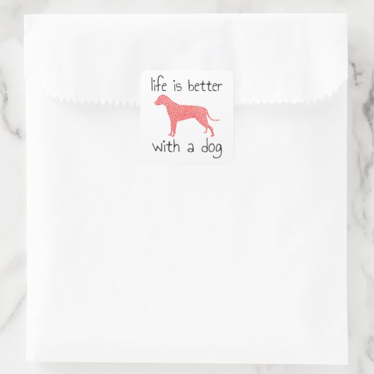 犬と生活が良い – 愛犬家 スクエアシール (バッグ)