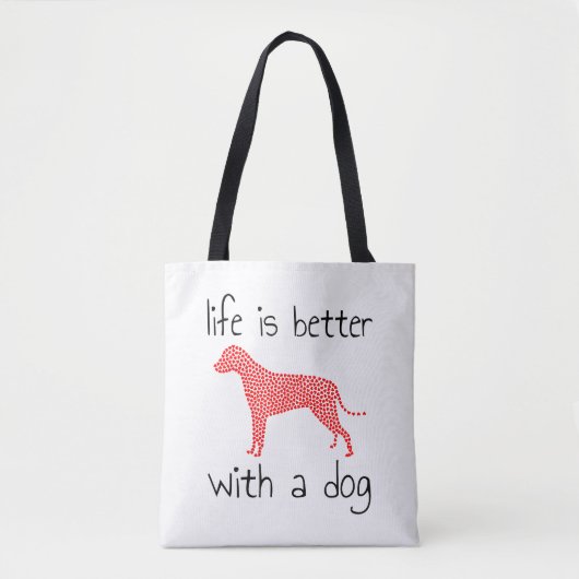 犬と生活が良い – 愛犬家 トートバッグ (正面)
