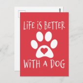 犬と生活が良い – 愛犬家 ポストカード (正面/裏面)