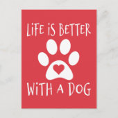 犬と生活が良い – 愛犬家 ポストカード (正面)