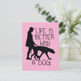犬と生活が良い – 愛犬家 ポストカード