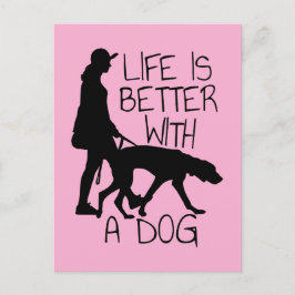 犬と生活が良い – 愛犬家 ポストカード