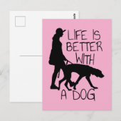 犬と生活が良い – 愛犬家 ポストカード (正面/裏面)